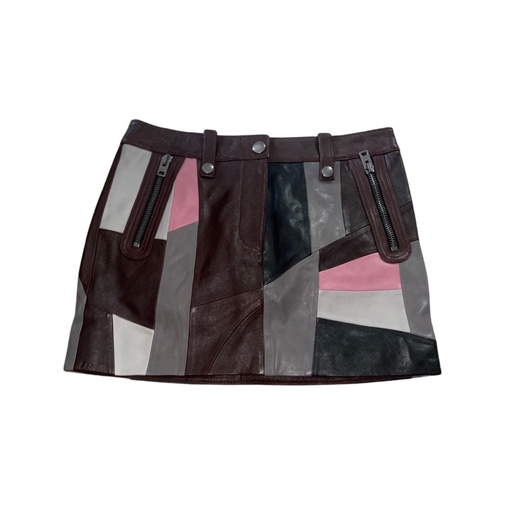 Coach leather patchwork skirt size 4